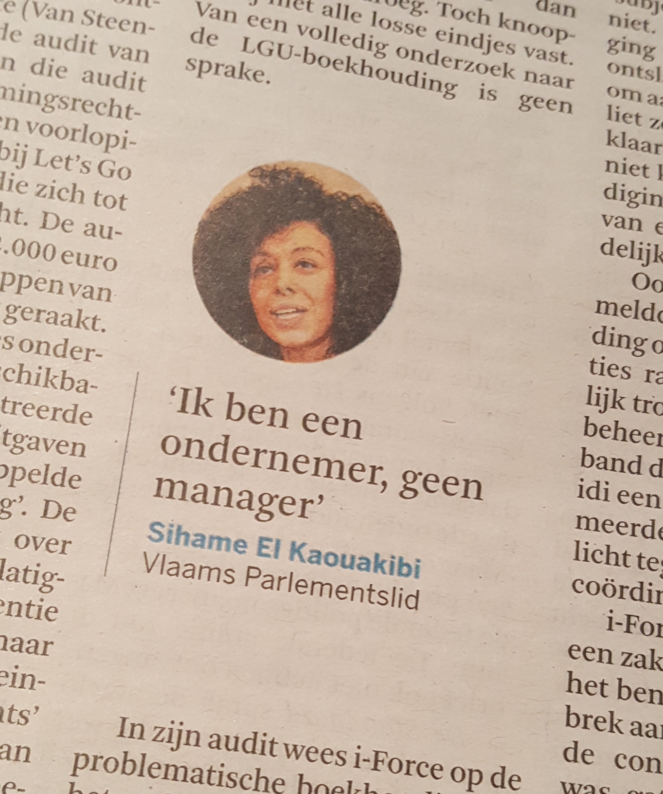 Ik ben een ondernemer, geen manager; Sihame El Kaouakibi