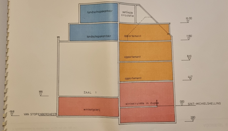 Sphinx jaren 80: voorstel 1 dwarsdoorsnede